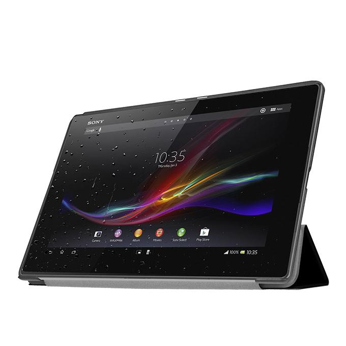 High Quality Ultra-Slim PU Leather Stand Cover Case For Sony Xperia Z4 Tablet - Black