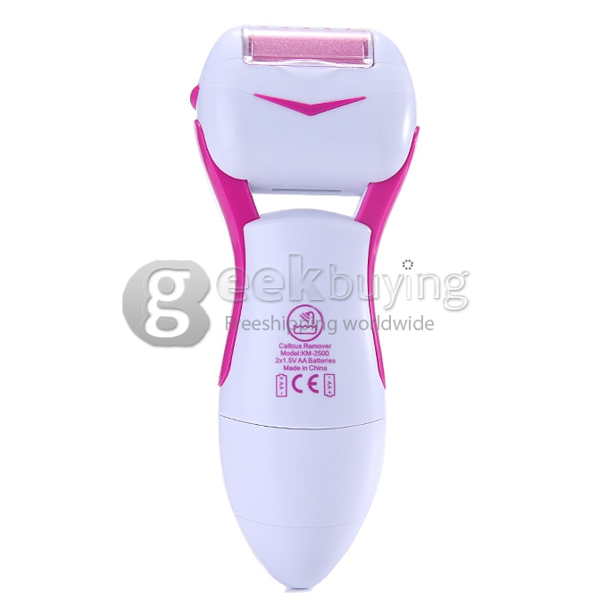 Kemei Electric Feet Dead Skin Remover IPX4 3W Heel Cuticles Washable Callous Remover Pedicure Exfoliation Tool - Pink