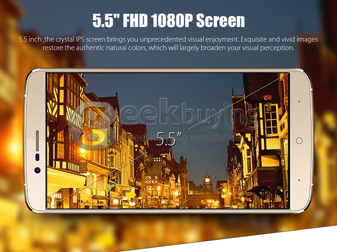 Elephone P8000 5.5 inch FHD 4G LTE Android 5.1 3GB 16GB Smartphone 64bit MTK6753 Octa Core 13.0MP Touch ID 4165mAh- White