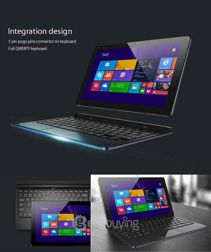 Cube CDK02 Stylish Magnetic Docking Keyboard For i7 Stylus / iWork11 Tablet - Black+Blue