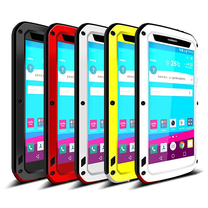Lovemei Dirt/Snow/Shockproof Powerful Metal Gorilla Glass Cover Case For Nexus LG G4 - Red