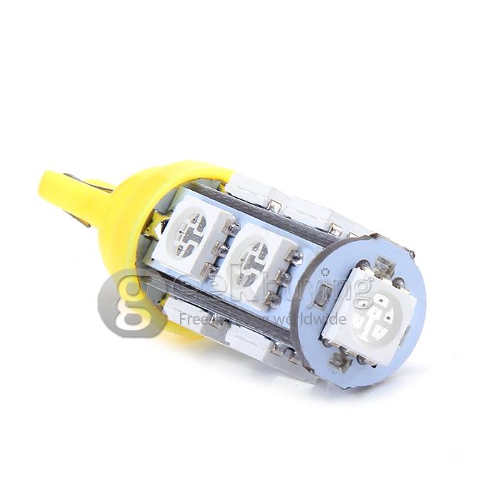 T10-5050-9SMD T10 3W 100-Lumen 9x5050 SMD LED Car Light Bulb Fog/Parking/Reading Lamp(2-Pack/DC 12V) - Yellow