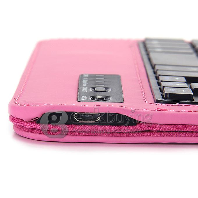 S600 Removable Wireless Bluetooth 3.0 ABS Keyboard With PU Leather Case For 8 Inch Tablet PC - Pink