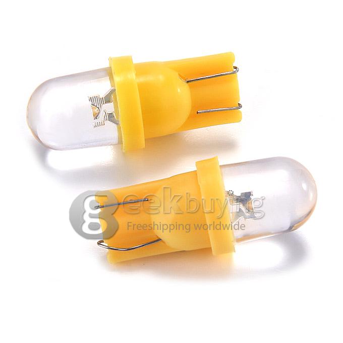 T10 0.2W 30-60lm 6000-6500K Yellow Light LED Bulb Car Signal Lamp (DC 12V, 2 PCS) - Yellow