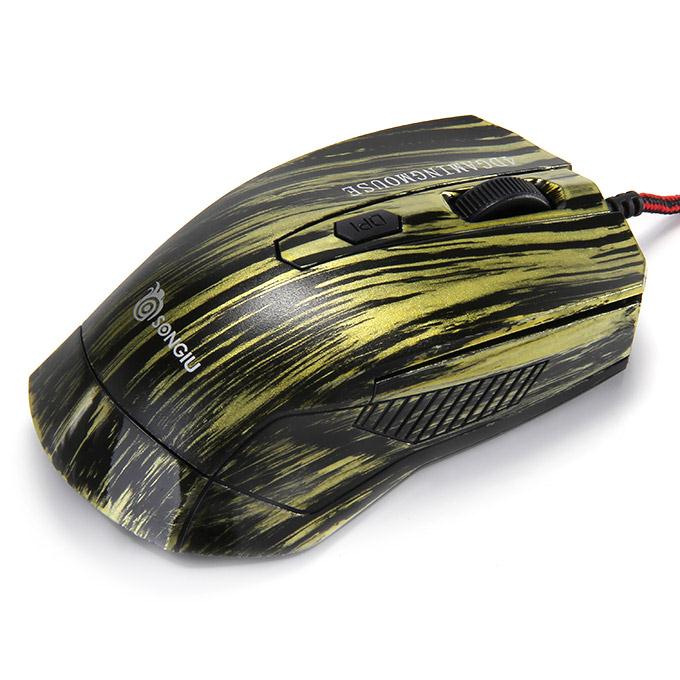 SONGIU G5 Professional Wired 2600DPI Gaming Mouse - Yellow + Black