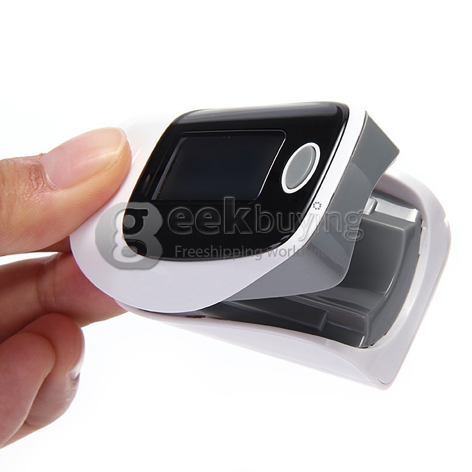 2 In 1 Finggertip Pulse Oximeter Blood Oxygen Device Pluse Rate Oxygen Saturation of Blood LED Display - Black