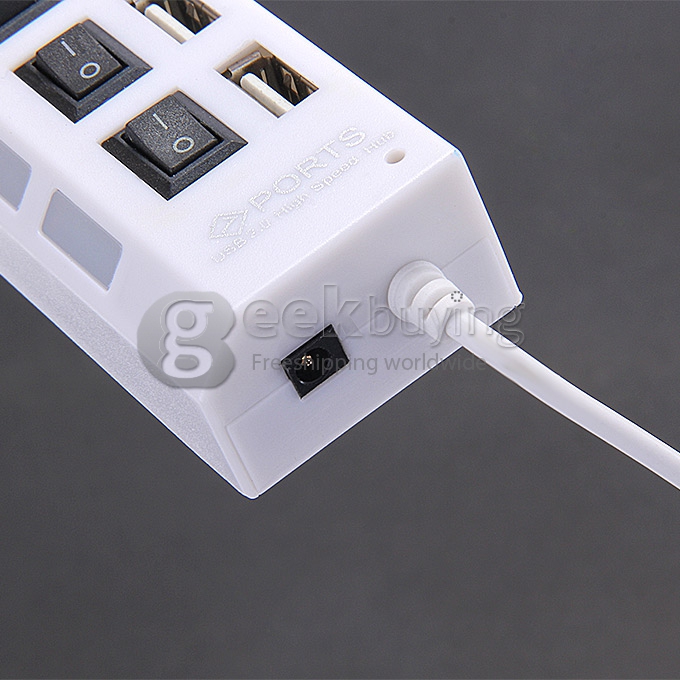 High Speed 7 Ports Expanded USB 2.0 Hub with On/Off Switch for Laptop Notebook Computer