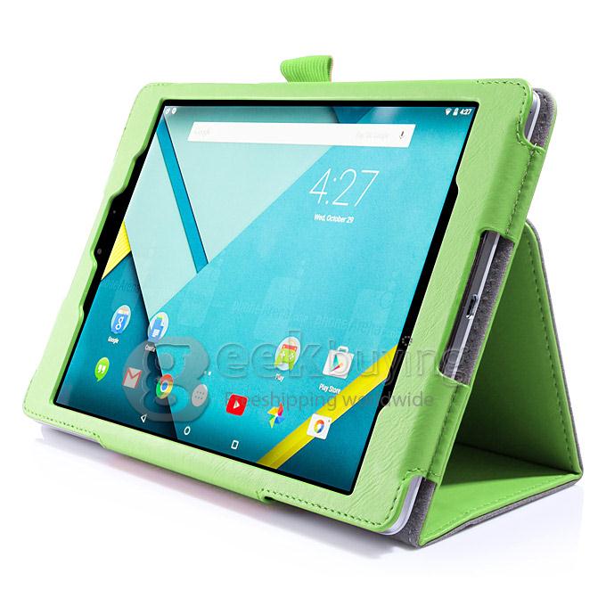 Foldable Cards Carried PU Leather Cover Case For Google Asus Nexus 9 Tablet PC - Green