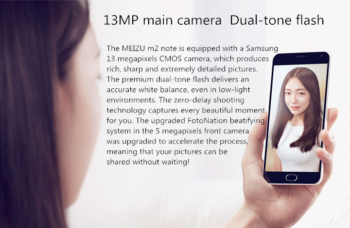 MEIZU M2 NOTE (MEILAN NOTE 2) 5.5inch FHD Android 5.0 2GB 16GB Smartphone 4G LTE MTK6753 Octa Core 1.3 GHz Smartwake Miracast - Gray