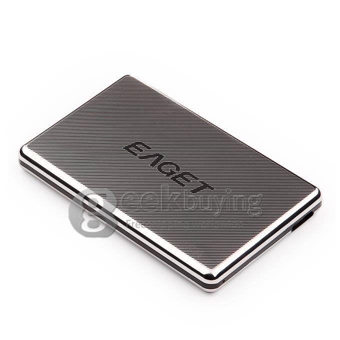 EAGET G50 High Speed USB 3.0 1TB External Hard Drives Portable Stainless Steel Encryption Mobile Hard Disk - Black