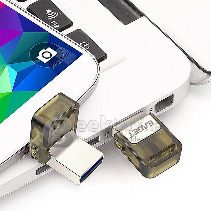 Eaget V9 USB2.0 8GB OTG Micro USB Flash Drive Disk Memory U Disk For Smartphones / Tablets - Silver