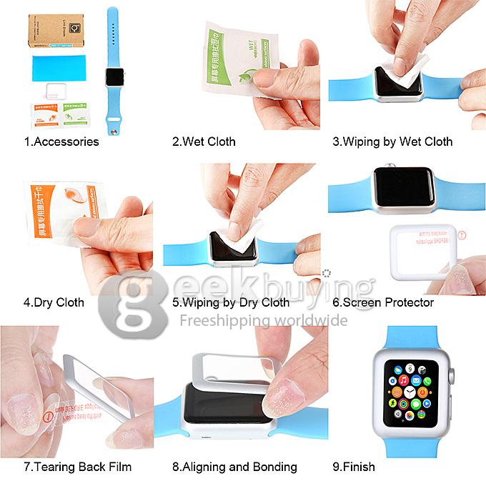 Premium Glass Film 0.2mm Tempered Glass Screen Protector for Smart Watch Apple Watch 38mm - Silver