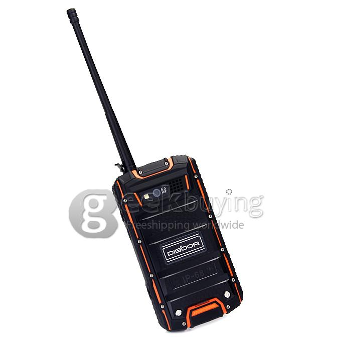 DIGOOR DG1 Plus IP68 Rugged Phone 4.0inch Android 4.4 MTK6582 Quad Core 1.3GHz 1GB 8GB 5.0MP Walkie Talkie Miracast - Orange