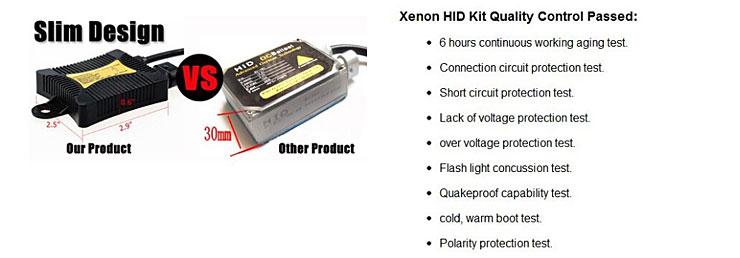 9005/HB3 55W 4300K 12V Xenon HID Kit Car Headlight Slim Ballast Xenon Bulb Warm White light - Black
