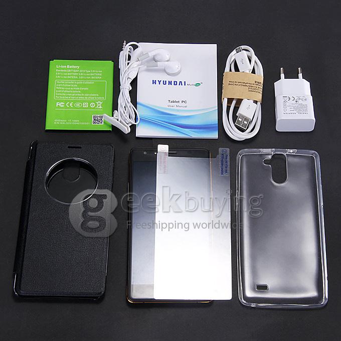 HYUNDAI Q6 Plus 5.5inch 4G LTE Android 4.4 Smartphone 64-bit MTK6732 Quad Core 1.5GHz 1GB 8GB 8.0MP Smart Wake- Black
