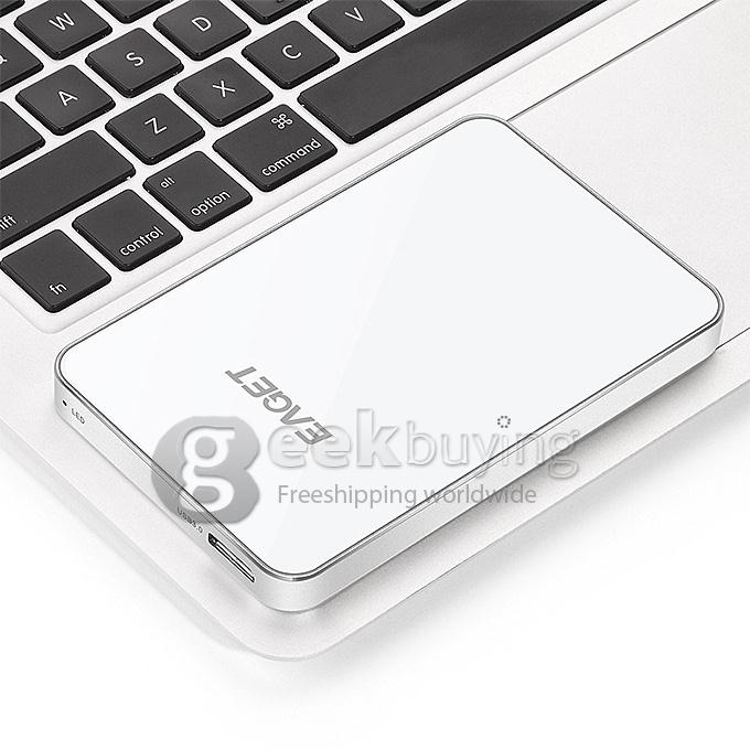 EAGET E30 Ultrathin High Speed USB 3.0 500GB External Hard Drive Portable Mobile Hard Disk - White