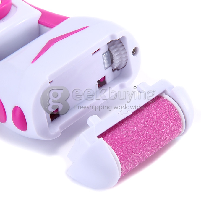Kemei Electric Feet Dead Skin Remover IPX4 3W Heel Cuticles Washable Callous Remover Pedicure Exfoliation Tool - Pink