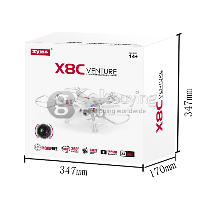 Syma X8W Explorers WiFi FPV RC Quadcopter RTF With 2.0MP Camera Headless Mode - Black