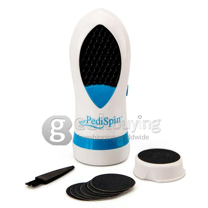 Two Speed Ped Egg Kit Exfoliator Foot File Callus Dry Skin Remover With Filing Plate - White
