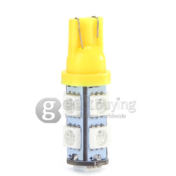 T10-5050-9SMD T10 3W 100-Lumen 9x5050 SMD LED Car Light Bulb Fog/Parking/Reading Lamp(2-Pack/DC 12V) - Yellow