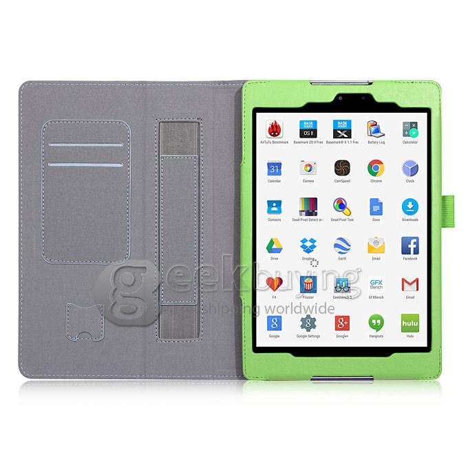 Foldable Cards Carried PU Leather Cover Case For Google Asus Nexus 9 Tablet PC - Green