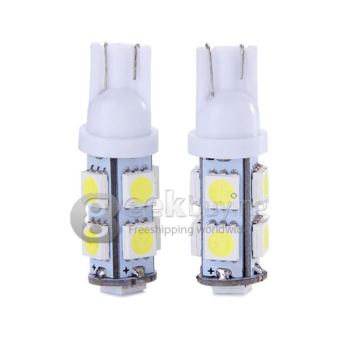 T10-5050-9SMD T10 3W 100-Lumen 9x5050 SMD LED Car Light Bulb Fog/Parking/Reading Lamp(2-Pack/DC 12V) - White