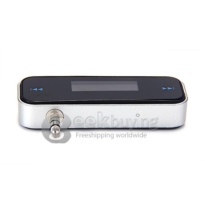 3.5mm Car Wireless FM Transmitter Play Music on FM Radio For iPhone 6 5S 6 iPod Touch 2IMU Samsung Galaxy S6 - Black