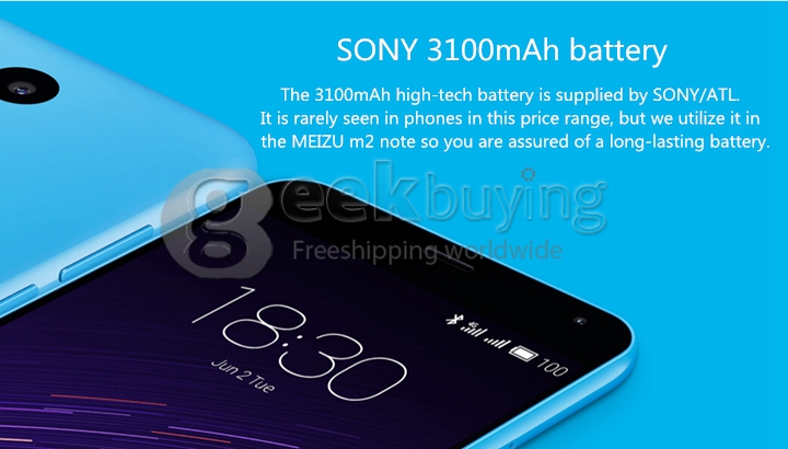 MEIZU M2 NOTE (MEILAN NOTE 2) 5.5inch FHD Android 5.0 2GB 16GB Smartphone 4G LTE MTK6753 Octa Core 1.3 GHz Smartwake Miracast - Gray