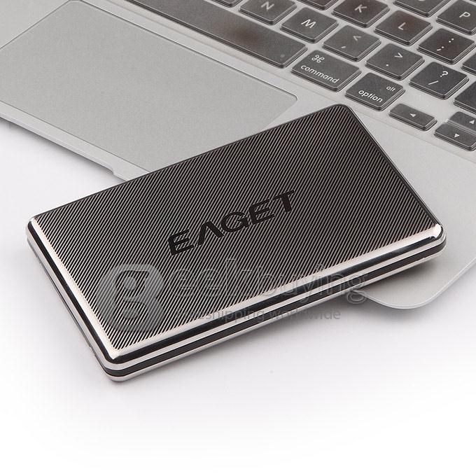 EAGET G50 High Speed USB 3.0 1TB External Hard Drives Portable Stainless Steel Encryption Mobile Hard Disk - Black