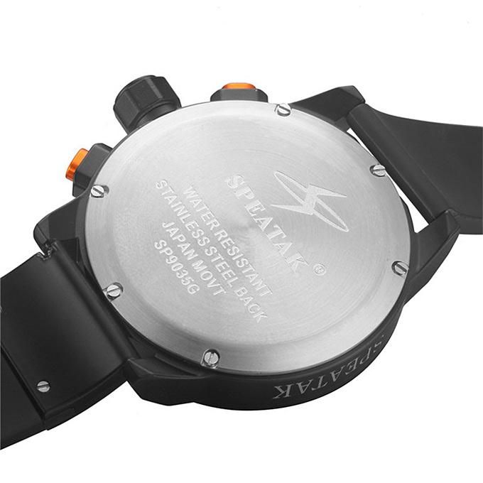 WH291 Speatak Fashion Men Quartz Sports Watch Large Round Dial Four Movements - Black