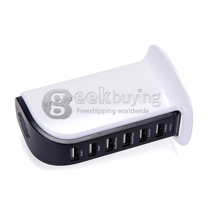 Kinkoo® Family-Sized 40W 6-Ports Desktop USB Charger for iPhone/ iPad / Android And Other USB Devices - White