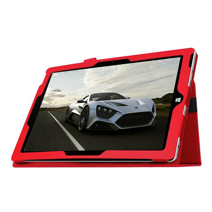 New Foldable PU Leather Cover Case with Holder For 10.8 Inch Microsoft Surface 3 Tablet PC - Red