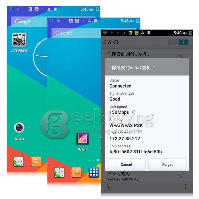 HYUNDAI Q6 Plus 5.5inch 4G LTE Android 4.4 Smartphone 64-bit MTK6732 Quad Core 1.5GHz 1GB 8GB 8.0MP Smart Wake- Black