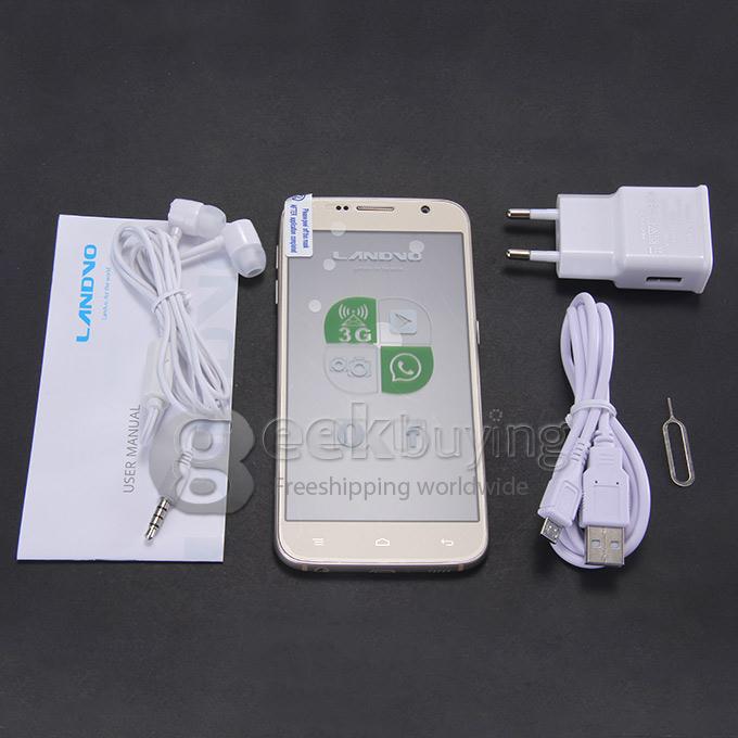 LANDVO L6 5.0inch QHD MTK6572 Dual Core 1.0GHz Smartphone Android 4.4 512MB 4GB 2.0MP Dual Camera 3G - Gold