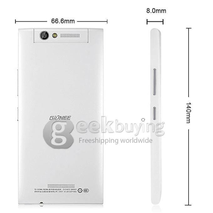 Gionee Elife E7 Mini 4.7Inch HD Android 4.2 1GB 16GB Smartphone MTK6592 Octa Core 1.7GHz 13.0MP 3G/GPS/OTG - White