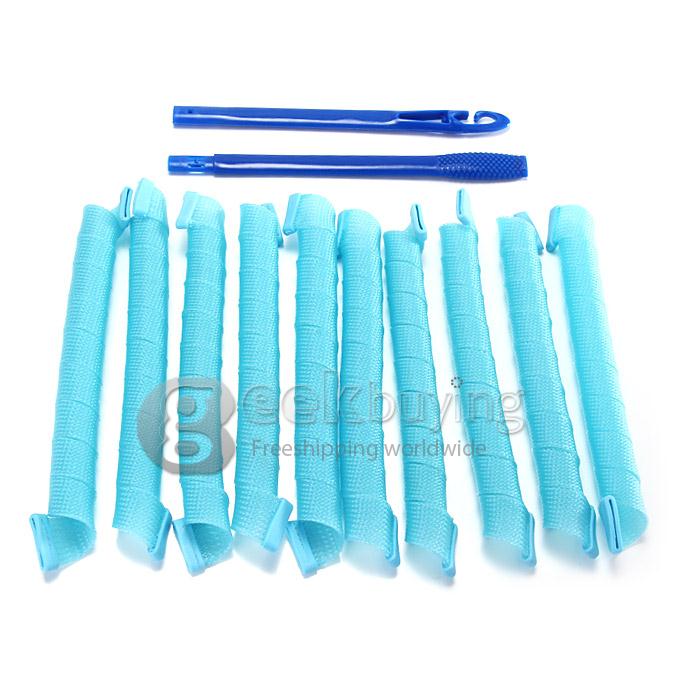 M Size Instant DIY Perm Forming Circle Spiral Hair Curler Roller 10 Pieces - Random Color