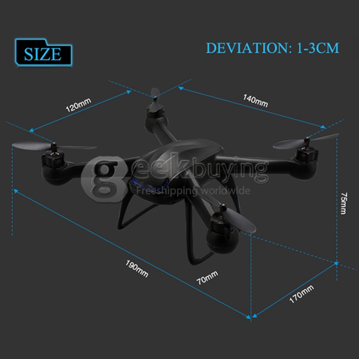 DM007 4CH RC Quadcopter 5.0MP HD Camera 2.4GHz 6 Axis Gyro 3D Rollover with CF Mode - Black