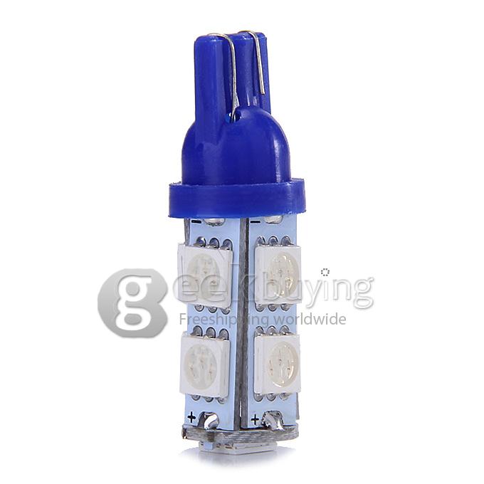 T10-5050-9SMD T10 3W 100-Lumen 9x5050 SMD LED Car Light Bulb Fog/Parking/Reading Lamp(2-Pack/DC 12V) - Blue
