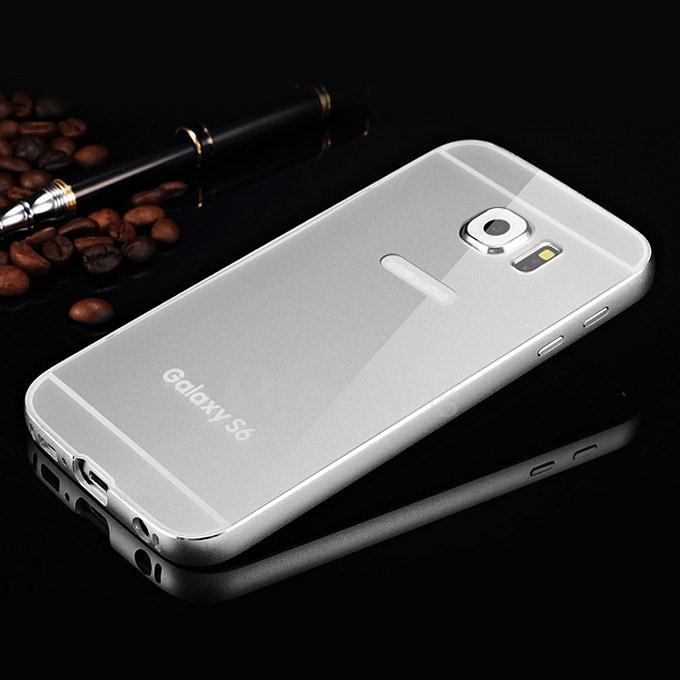 Metal Bumper Shockproof Protect Slim Back Case Cover For Samsung Galaxy S6 i9200 - Silver