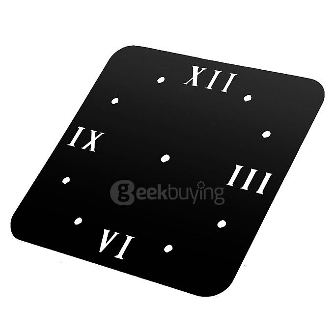 Squares Luxury Wall Art DIY Clock Mirror Stickers for Home Decoration - Black