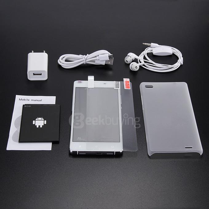 P8 5.0inch QHD MTK6572 Dual Core 1.2GHz Smartphone Android 4.4 512MB 4GB 5.0MP 3G GPS - White