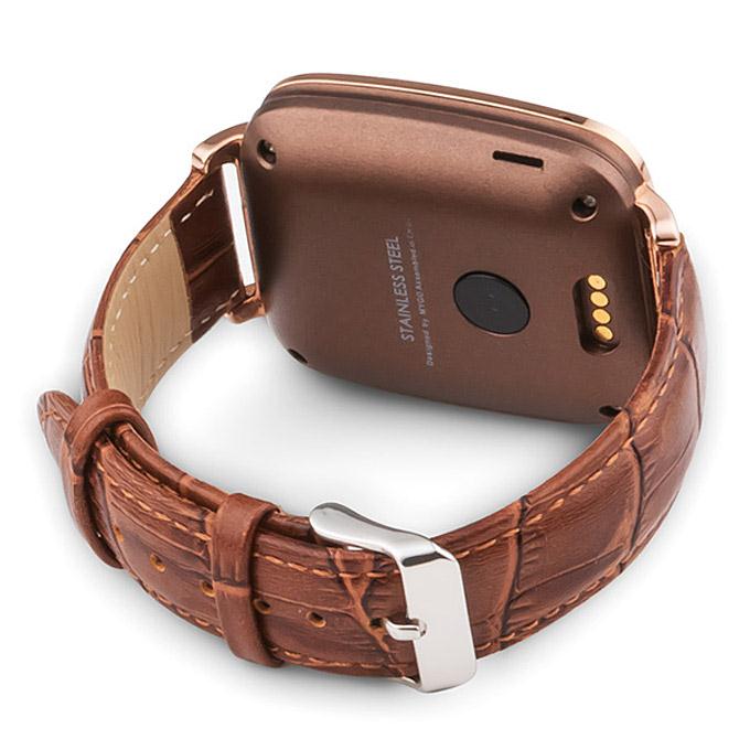 OUKITEL A28 1.54' Bluetooth Smart Watch MT2502A BT4.0 With Genuine Leather Strap For iOS Android - Golden