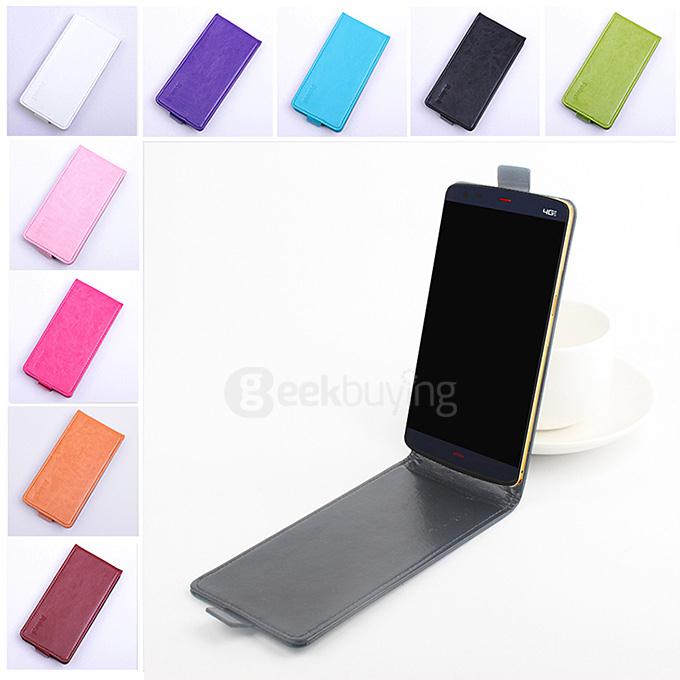 Protective Hard Cover Up&Down Flip Stand Leather Case for Kingzone Z1 Smartphone - Orange