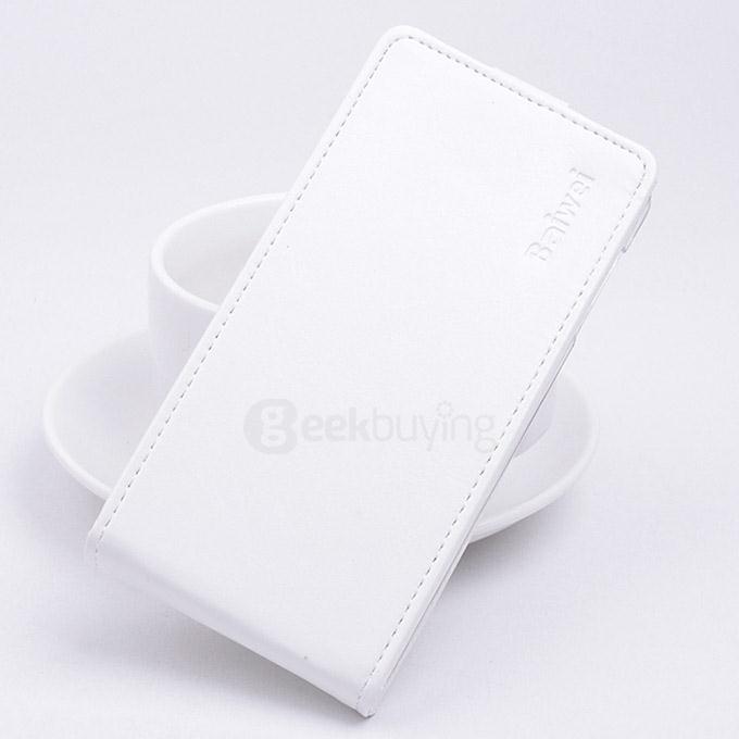 Protective Hard Cover Up&Down Flip Stand Leather Case for Elephone P8000 Smartphone - White