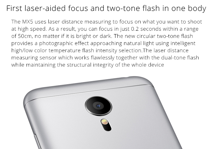 MEIZU MX5 4G 5.5inch FHD Flyme 4.5 3GB 16GB Smartphone 64bit MTK Helio X10 Turbo Octa Core Touch ID mCharge 3150mAh - Grey