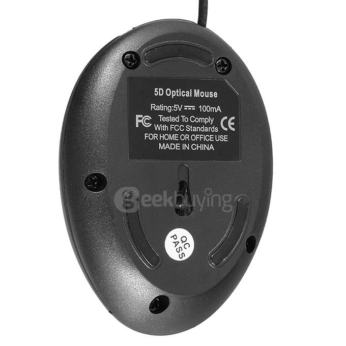 Special Vertical 5D Ergonomic USB Wired Mouse 800DPI - Black