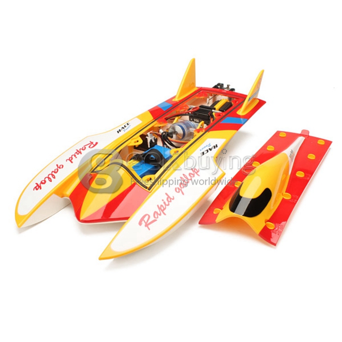 Wltoys WL913 Brushless RC Racing Boat 2.4G 50km/H High Speed Drone Ship - Yellow
