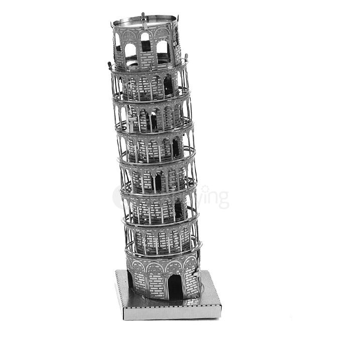 MINI DIY 3D Nanometal Model The Leaning Tower of Pisa Puzzle - Silver