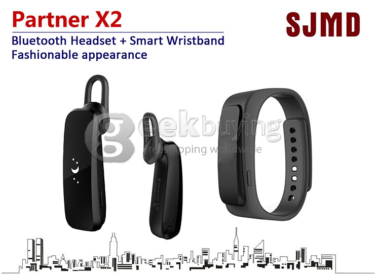 SJMD X2 Smart Bracelet with Detachable Bluetooth Earpiece Phone Call Function Sleep Tracker Activity Tracker - Rose Red