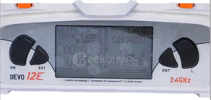 Walkera DEVO 12E 2.4GHz 12 Channels Transmitter With RX1202 for Walkera RC Quadcopter - White